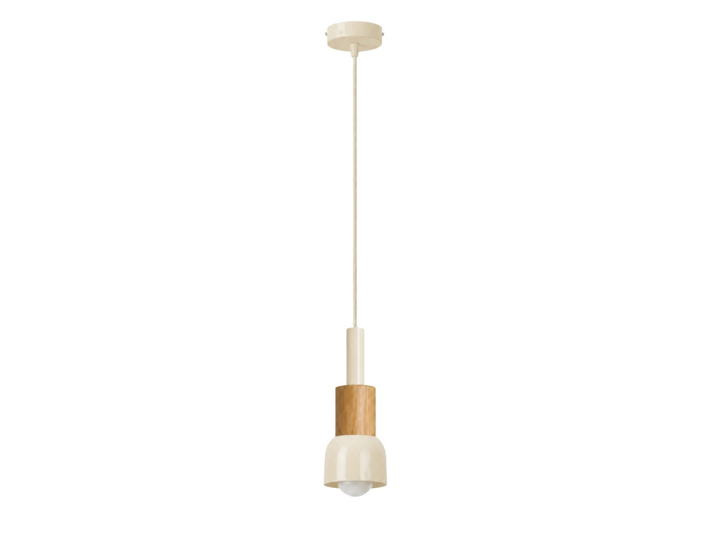 Lampada a sospensione in metallo "Elwood" - 10 x 25 cm - Beige