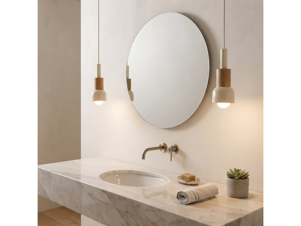 Lampada a sospensione in metallo "Elwood" - 10 x 25 cm - Beige