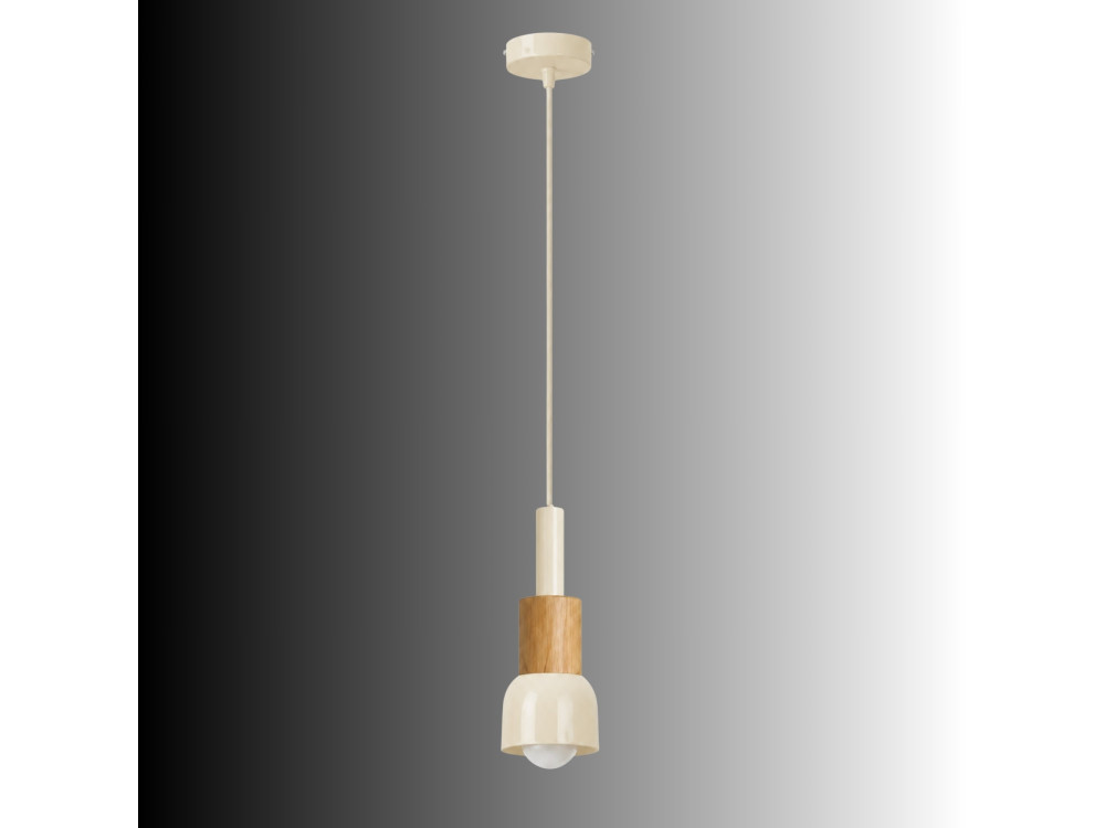 Lampada a sospensione in metallo "Elwood" - 10 x 25 cm - Beige