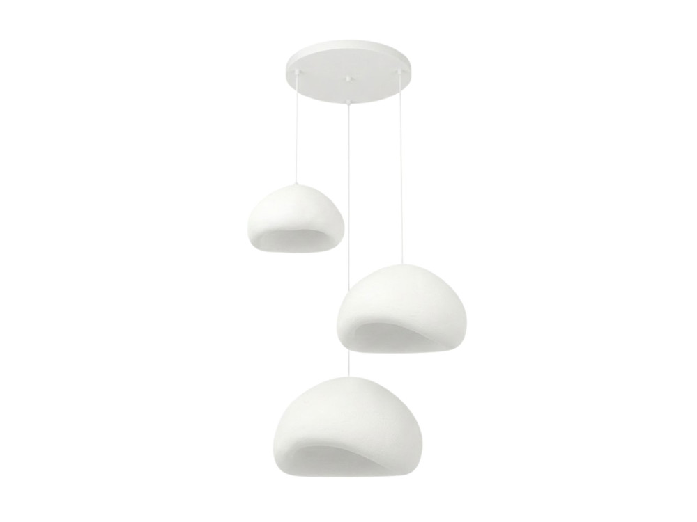 Lampadario in metallo "Loval" - Altezza regolabile 50 - 115 cm - Bianco