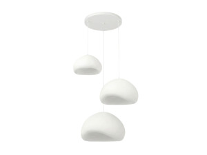 Lampadario in metallo "Loval" - Altezza regolabile 50 - 115 cm - Bianco