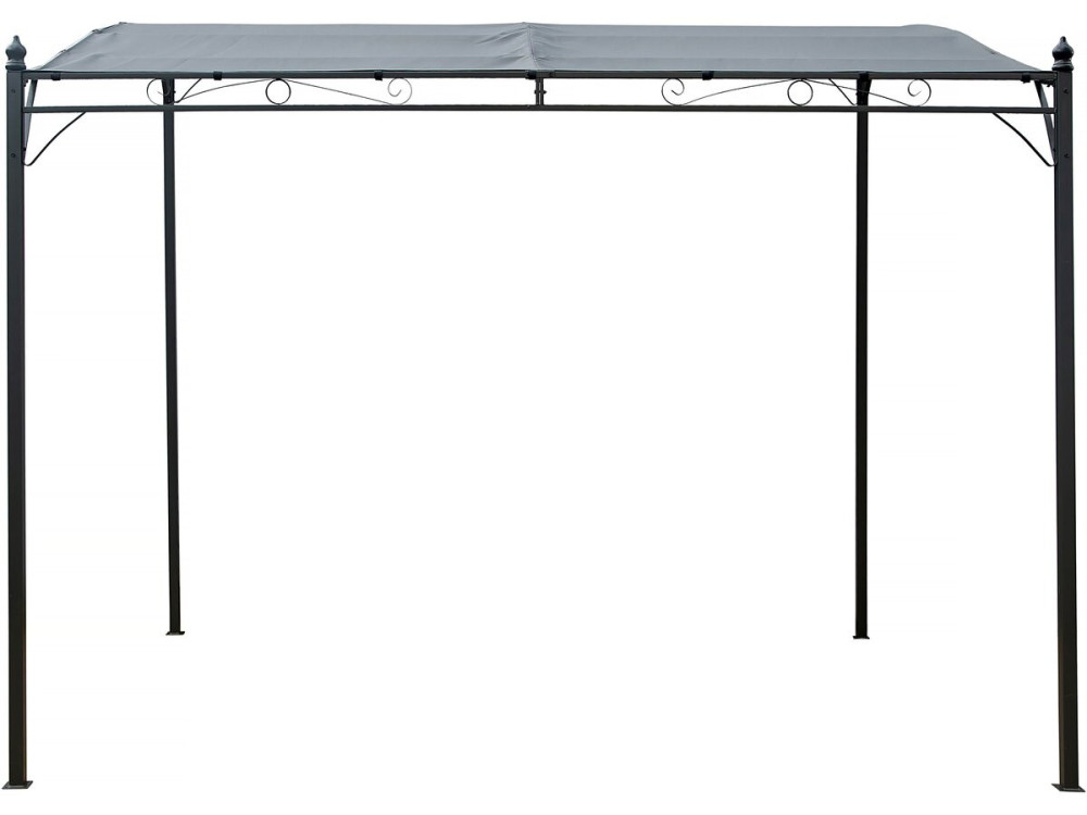 Pergola inclinata in metallo addossato - 3 x 2,5 m - Grigio