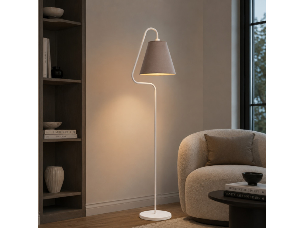 Lampada da terra in metallo "Altur" - 45 x 35 x 162 cm - Bianco