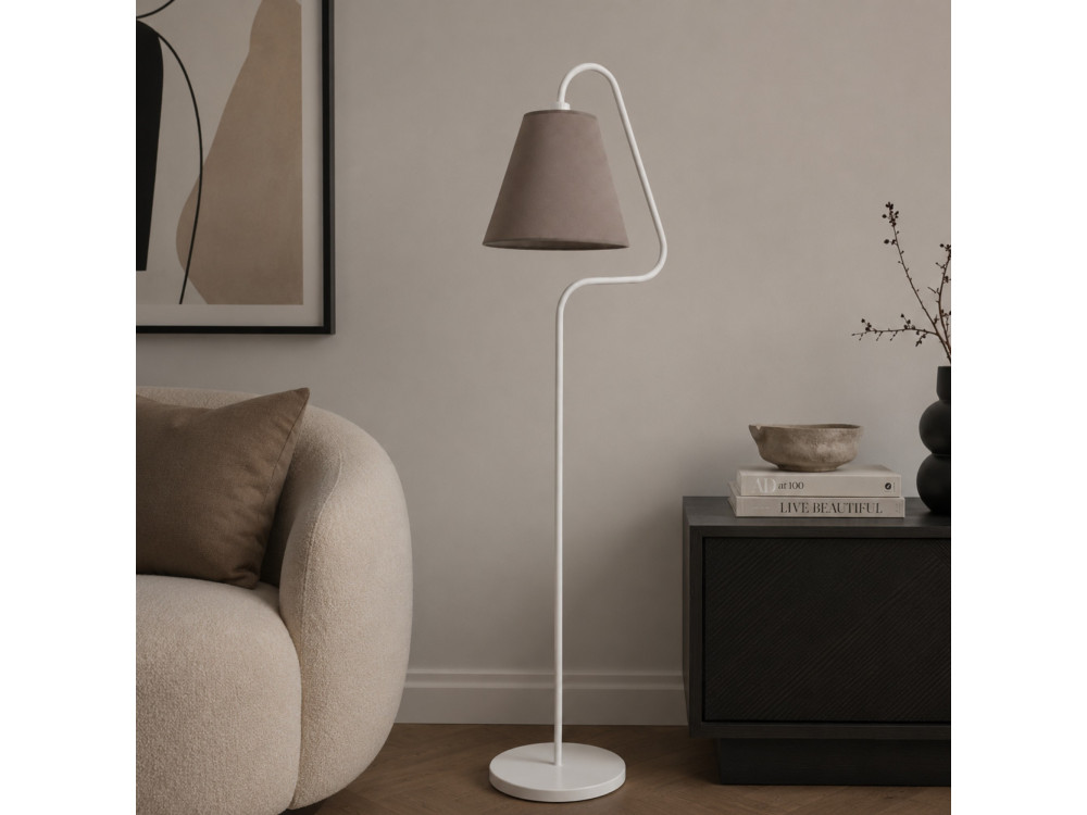 Lampada da terra in metallo "Altur" - 45 x 35 x 162 cm - Bianco