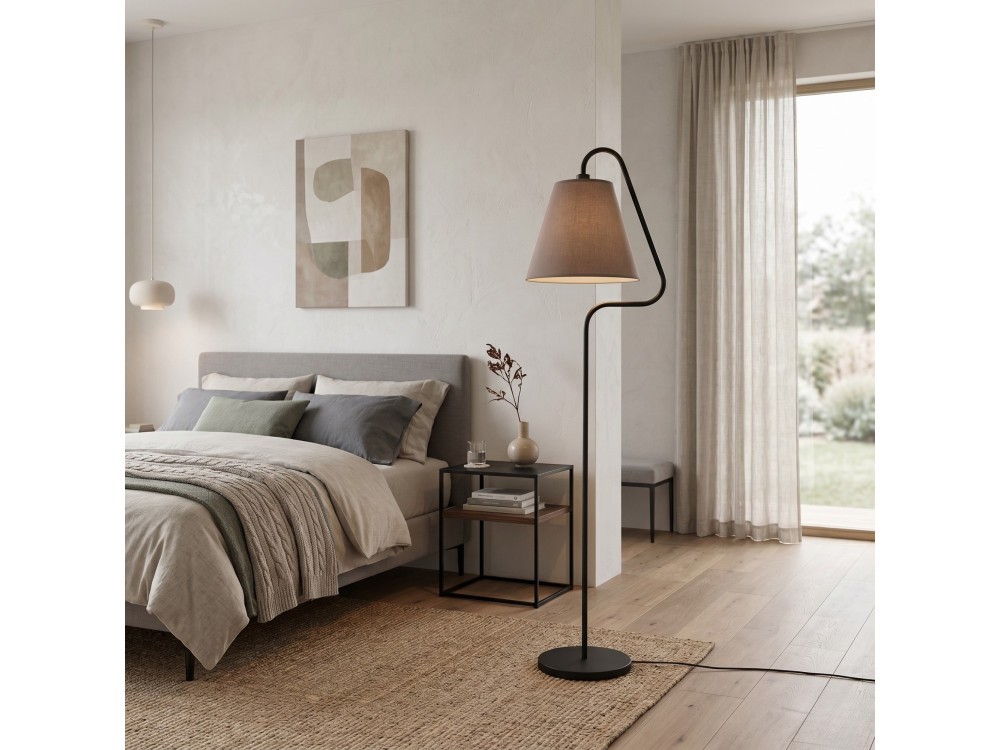 Lampada da terra in metallo "Altur" - 45 x 35 x 162 cm - Nero
