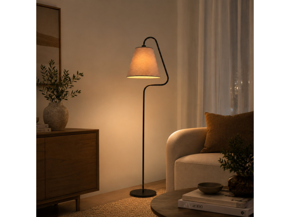 Lampada da terra in metallo "Altur" - 45 x 35 x 162 cm - Nero