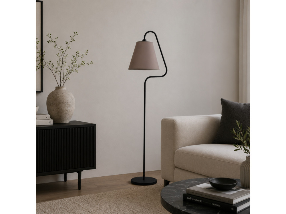 Lampada da terra in metallo "Altur" - 45 x 35 x 162 cm - Nero