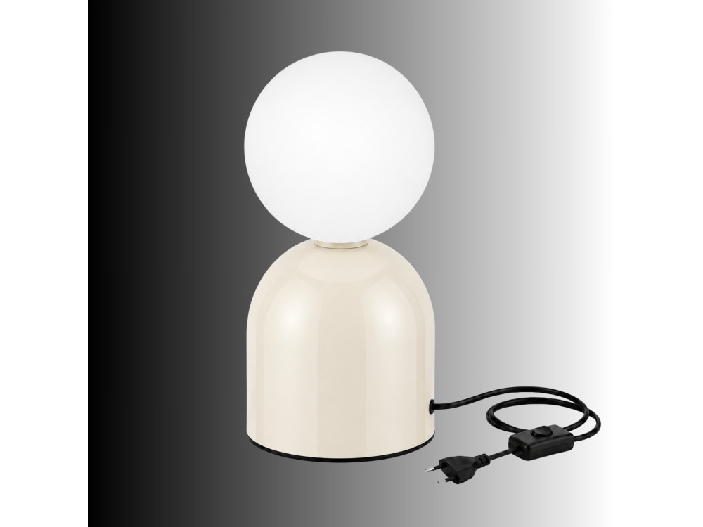 Lampada da tavolo in metallo "Pupa" - 14 x 14 x 25 cm - Beige