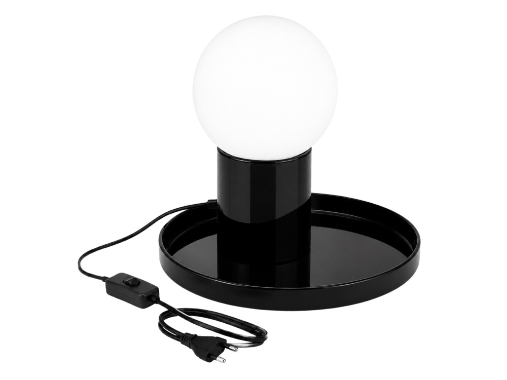 Lampada da tavolo in metallo "Tray" - 20 x 20 x 17 cm - Nera