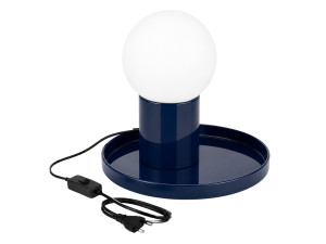 Lampada da tavolo in metallo "Tray" - 20 x 20 x 17 cm - Blu