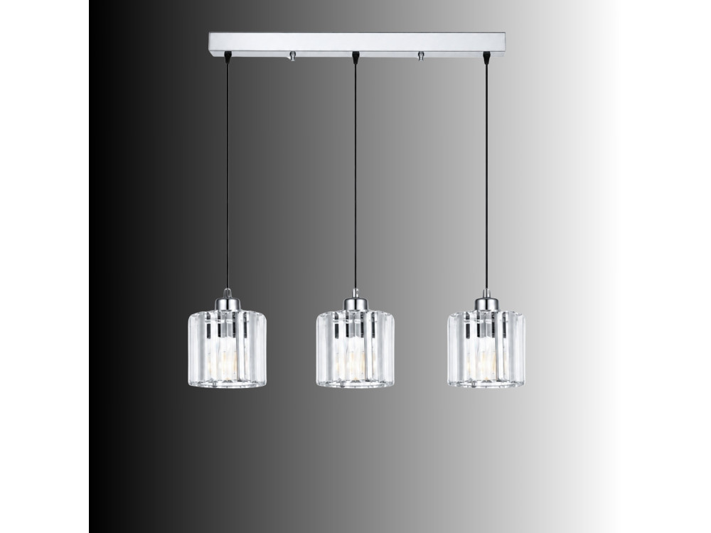 Lampadario in metallo "Yakops" - 65 x 13 x 105 cm - Grigio