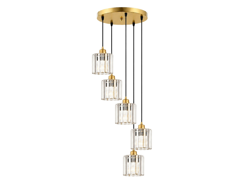 Lampadario in metallo "Yakops" - 47 x 47 x 105 cm - Giallo