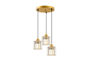 Lampadario in metallo "Yakops" - 37 x 37 x 85 cm - Giallo