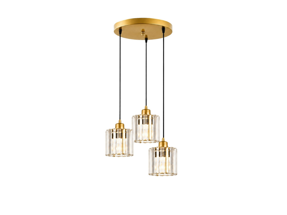 Lampadario in metallo "Yakops" - 37 x 37 x 85 cm - Giallo