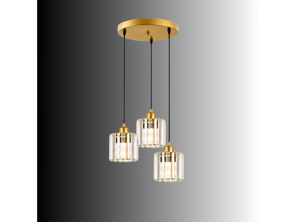 Lampadario in metallo "Yakops" - 37 x 37 x 85 cm - Giallo