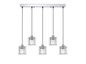 Lampadario in metallo "Yakops" - 85 x 13 x 100 cm - Grigio