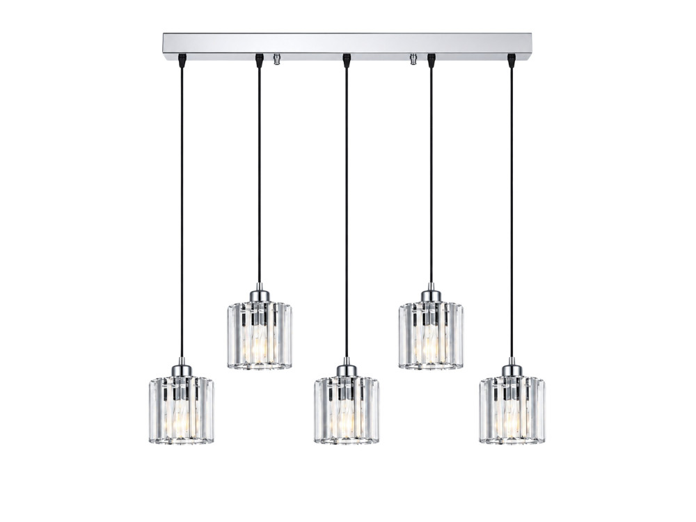 Lampadario in metallo "Yakops" - 85 x 13 x 100 cm - Grigio