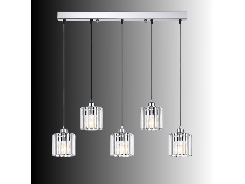 Lampadario in metallo "Yakops" - 85 x 13 x 100 cm - Grigio