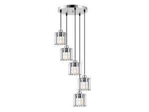 Lampadario in metallo "Yakops" - 47 x 47 x 105 cm - Grigio