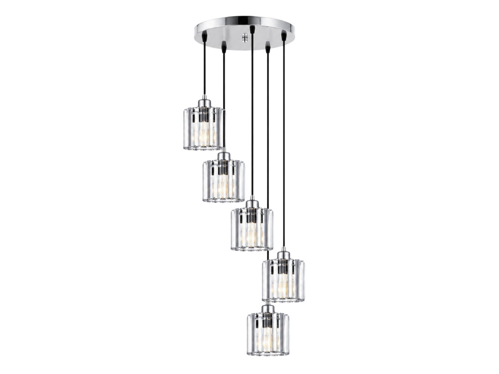 Lampadario in metallo "Yakops" - 47 x 47 x 105 cm - Grigio