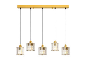 Lampadario in metallo "Yakops" - 85 x 13 x 100 cm - Giallo