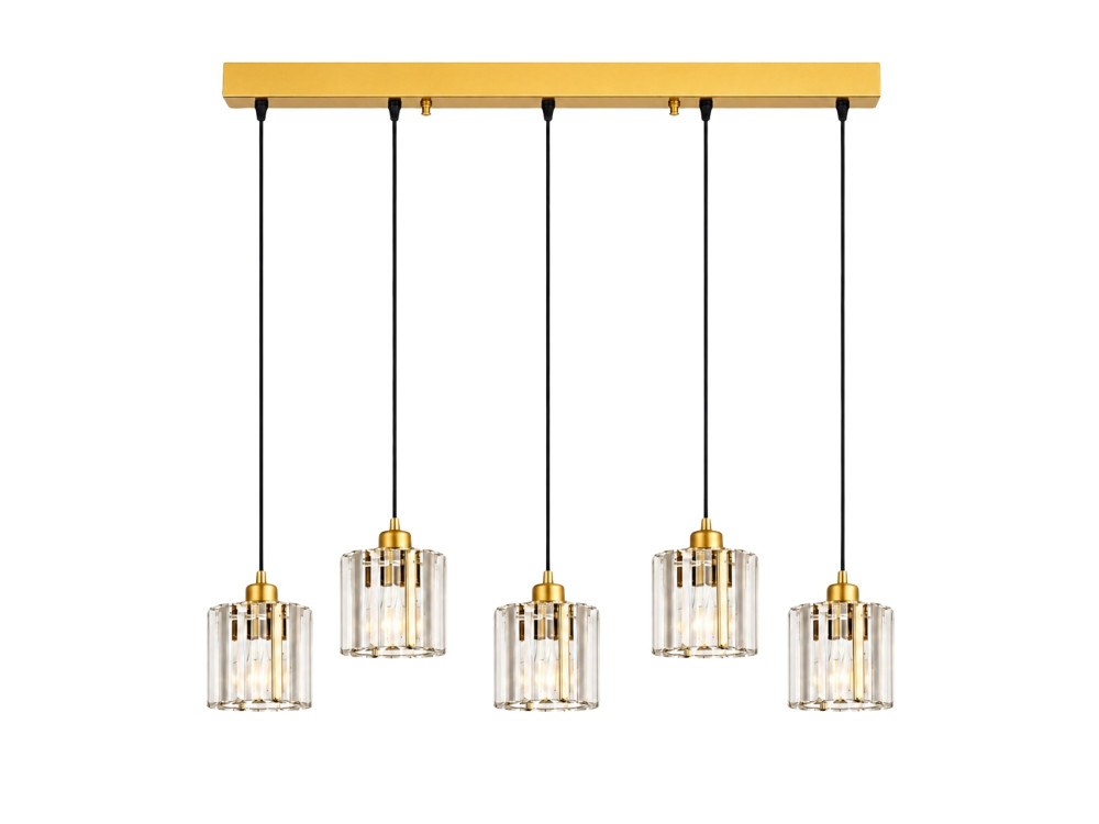 Lampadario in metallo "Yakops" - 85 x 13 x 100 cm - Giallo