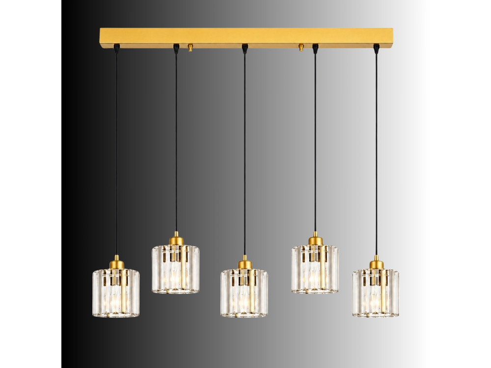 Lampadario in metallo "Yakops" - 85 x 13 x 100 cm - Giallo