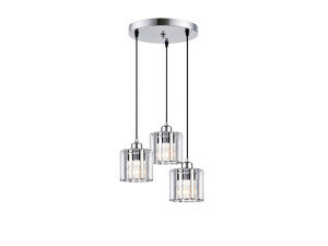 Lampadario in metallo "Yakops" - 37 x 37 x 85 cm - Grigio