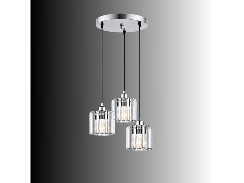 Lampadario in metallo "Yakops" - 37 x 37 x 85 cm - Grigio