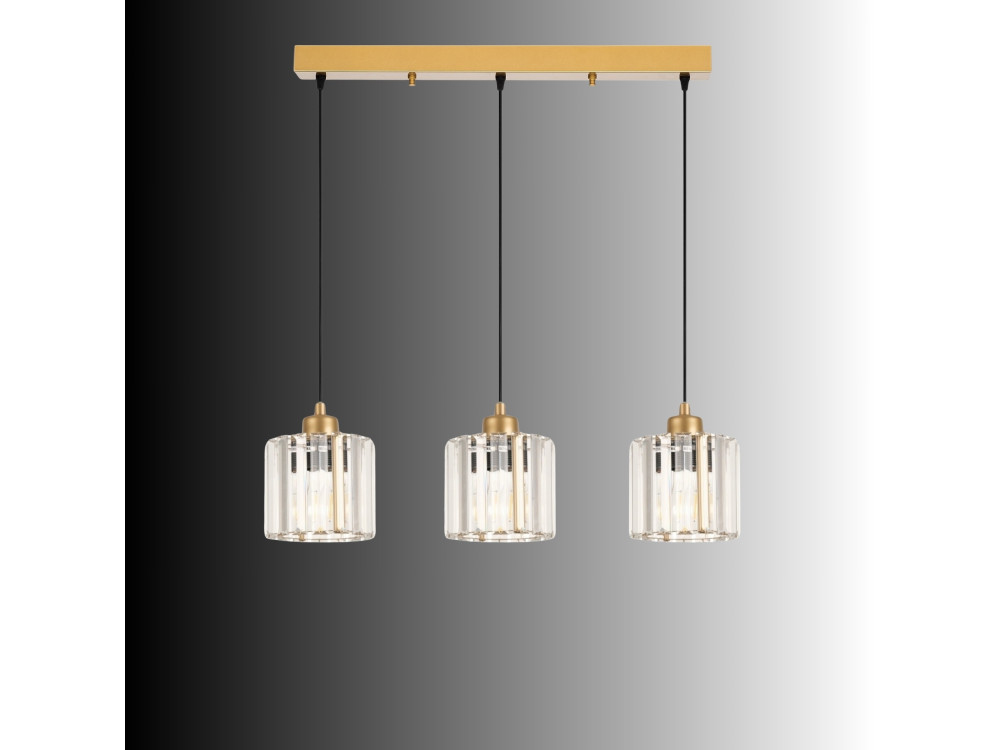 Lampadario in metallo "Yakops" - 65 x 13 x 105 cm - Giallo