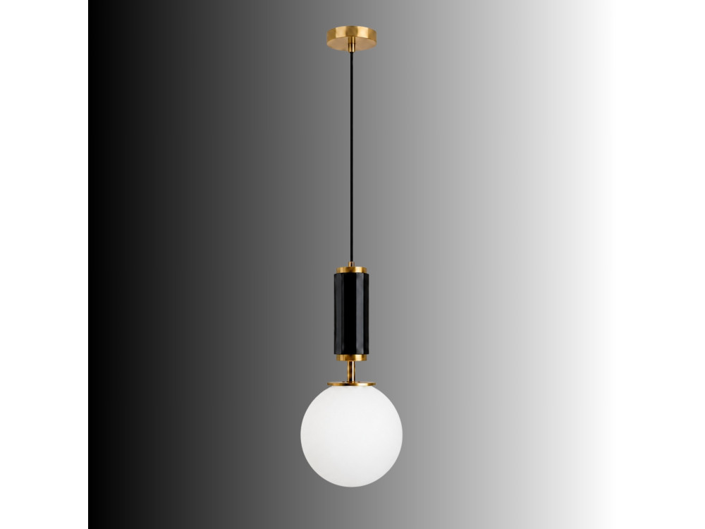 Lampada a sospensione in metallo "Moira" - 15 x 15 x 120 cm - Nero