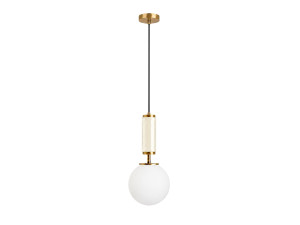 Lampada a sospensione in metallo "Moira" - 15 x 15 x 120 cm - Beige