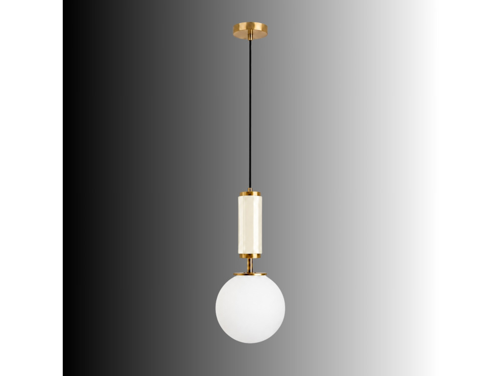 Lampada a sospensione in metallo "Moira" - 15 x 15 x 120 cm - Beige