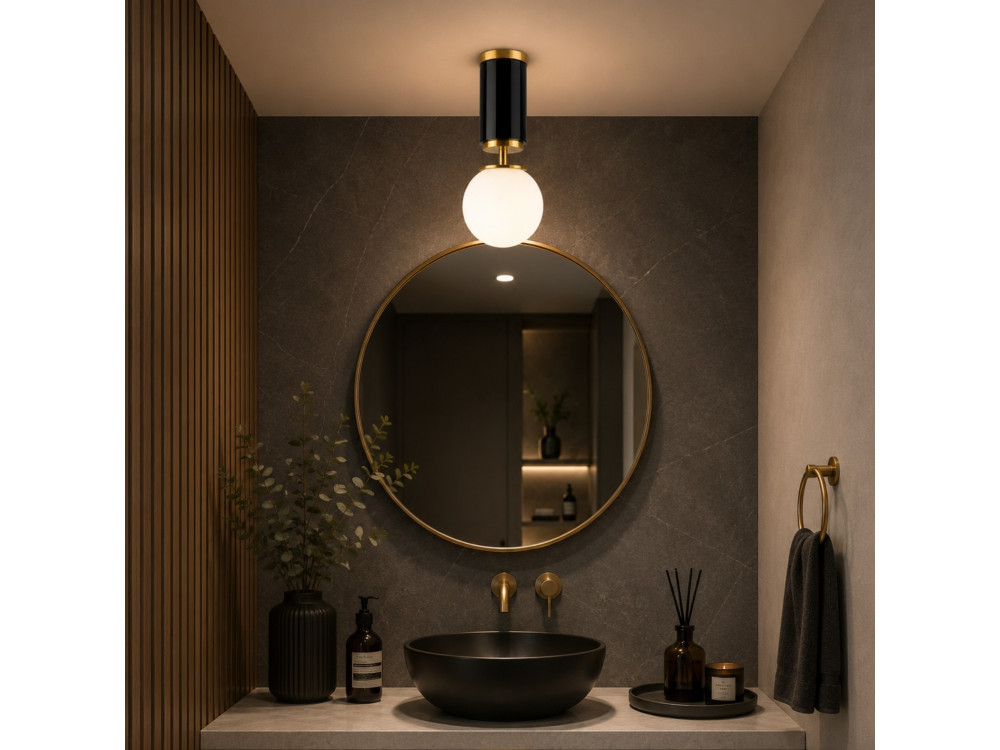 Lampada da soffitto in metallo "Moira" - 15 x 15 x 38 cm - Nero