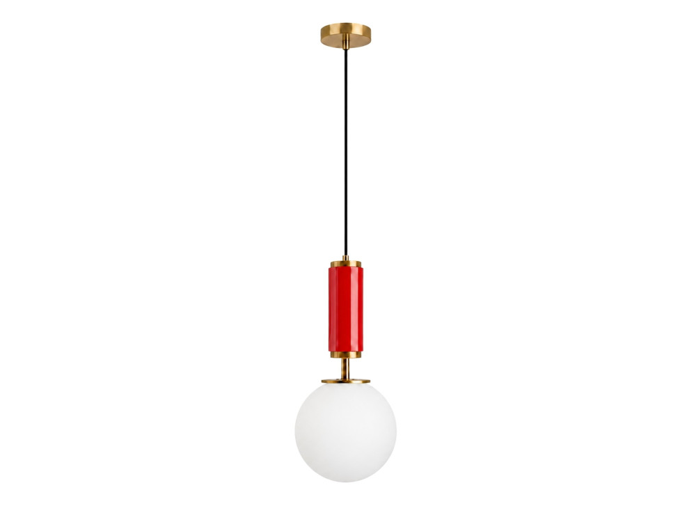 Lampada a sospensione in metallo "Moira" - 15 x 15 x 120 cm - Rossa