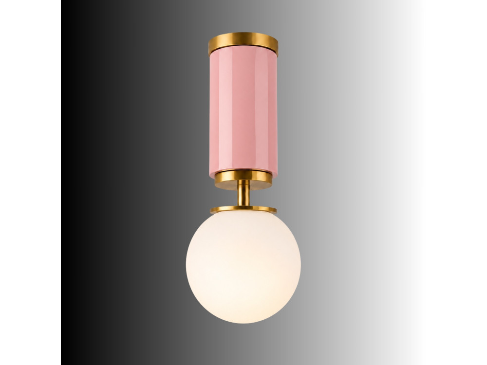 Lampada da soffitto in metallo "Moira" - 15 x 15 x 38 cm - Rosa