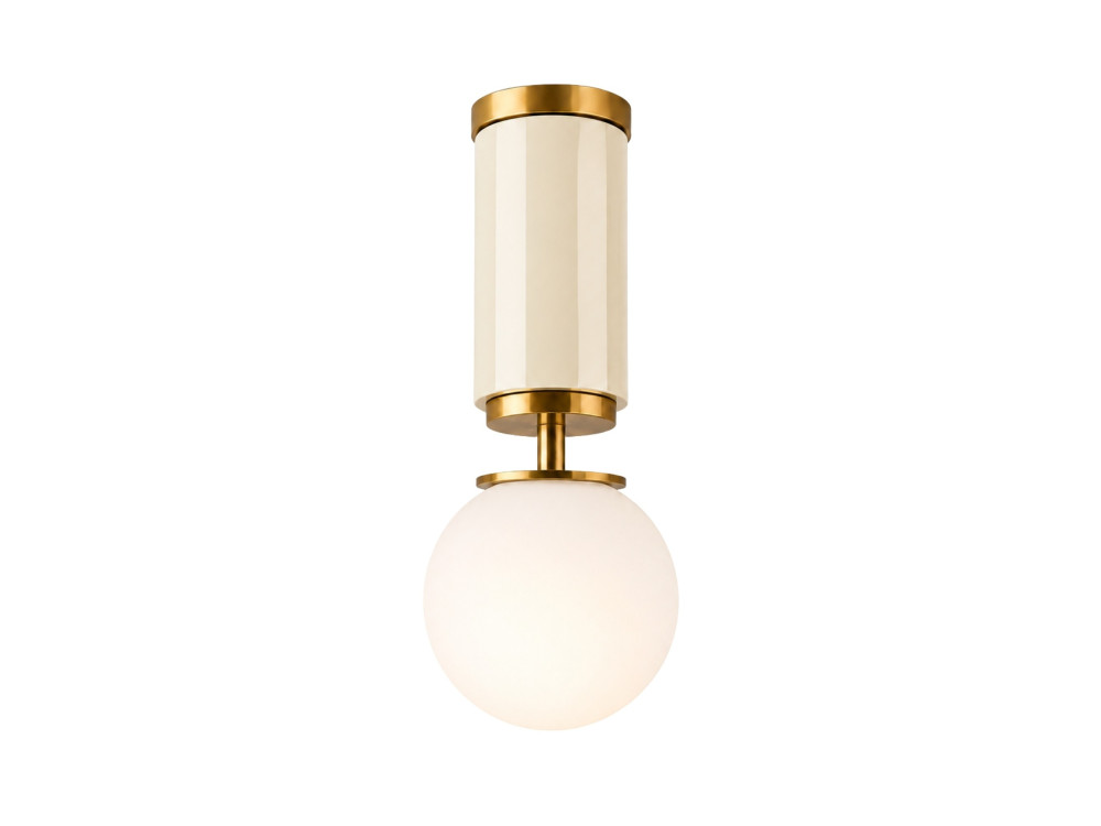 Lampada da soffitto in metallo "Moira" - 15 x 15 x 38 cm - Beige