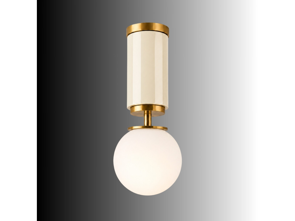 Lampada da soffitto in metallo "Moira" - 15 x 15 x 38 cm - Beige