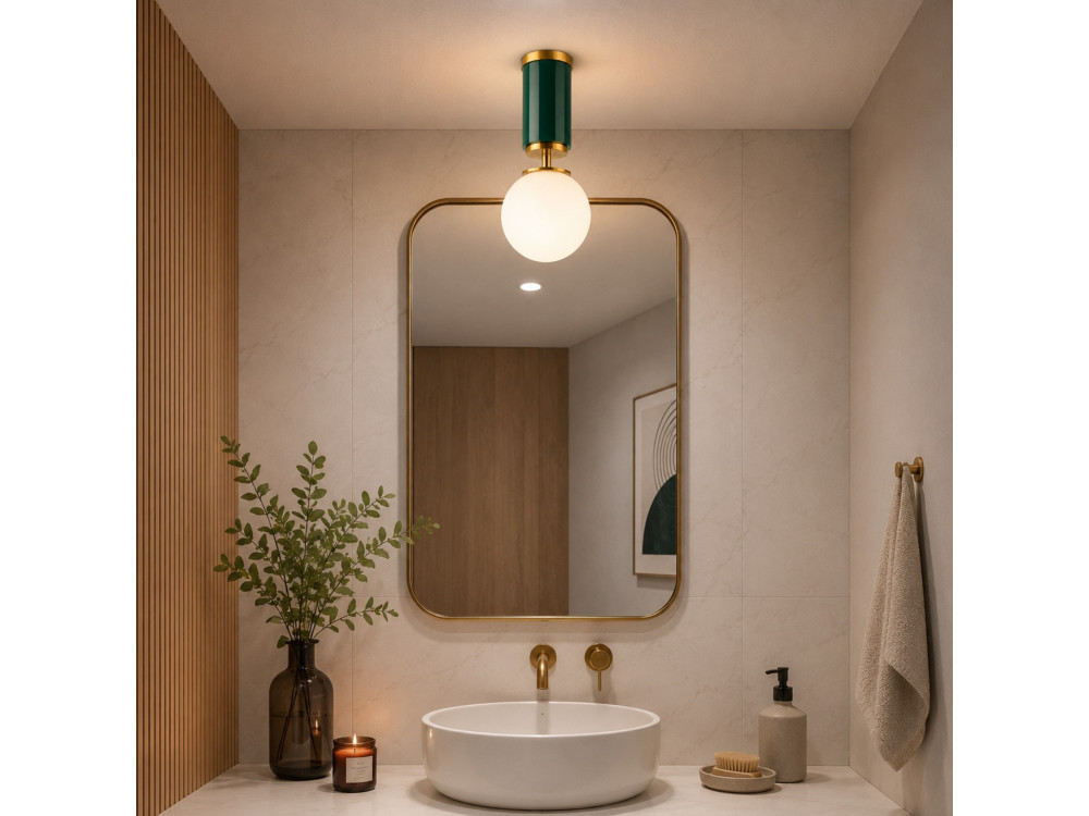 Lampada da soffitto in metallo "Moira" - 15 x 15 x 38 cm - Verde