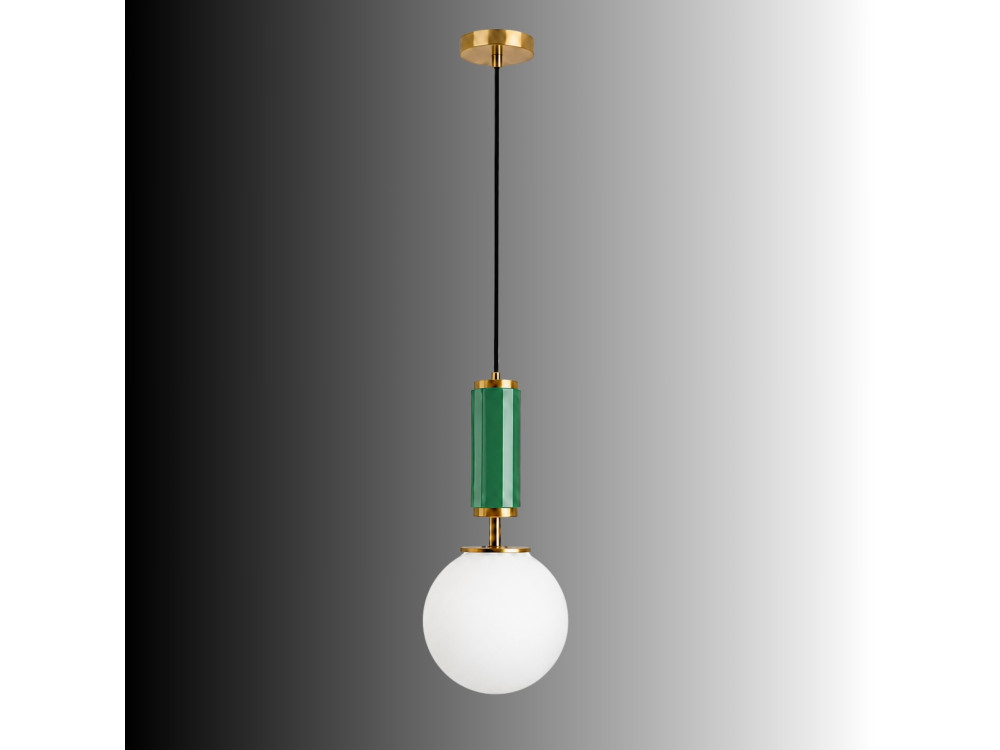 Lampada a sospensione in metallo "Moira" - 15 x 15 x 120 cm - Verde