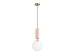 Lampada a sospensione in metallo "Moira" - 15 x 15 x 120 cm - Rosa