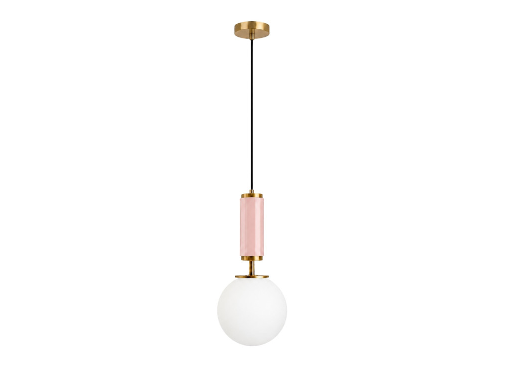 Lampada a sospensione in metallo "Moira" - 15 x 15 x 120 cm - Rosa
