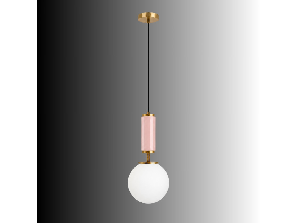 Lampada a sospensione in metallo "Moira" - 15 x 15 x 120 cm - Rosa