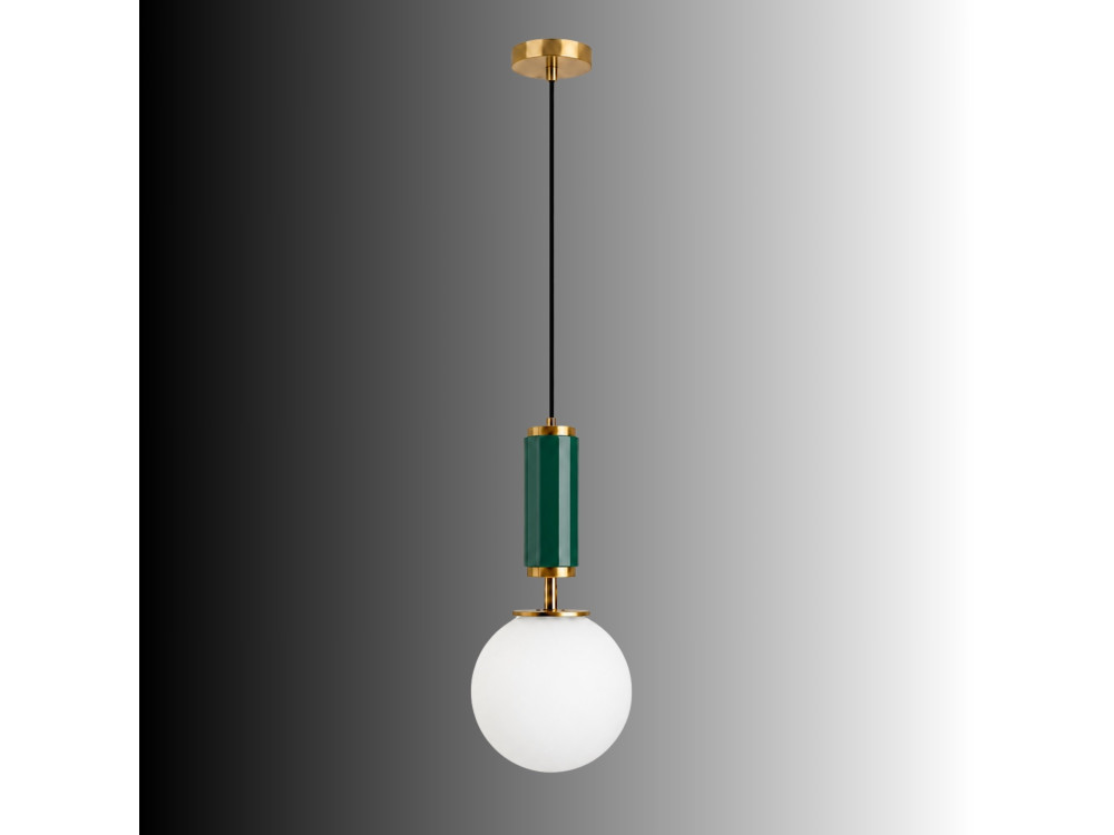 Lampada a sospensione in metallo “Moira” - 15 x 15 x 120 cm - Verde
