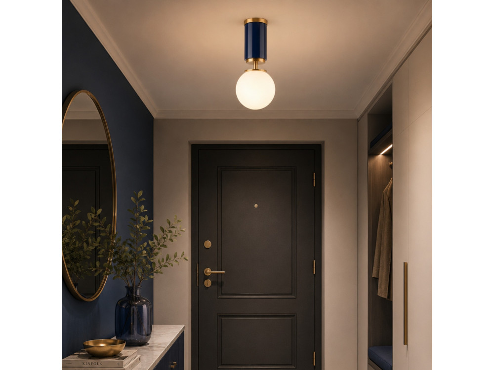 Lampada da soffitto in metallo "Moira" - 15 x 15 x 38 cm - Blu