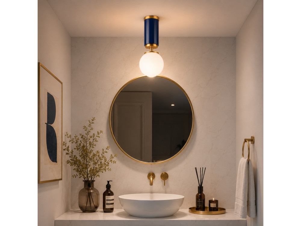 Lampada da soffitto in metallo "Moira" - 15 x 15 x 38 cm - Blu