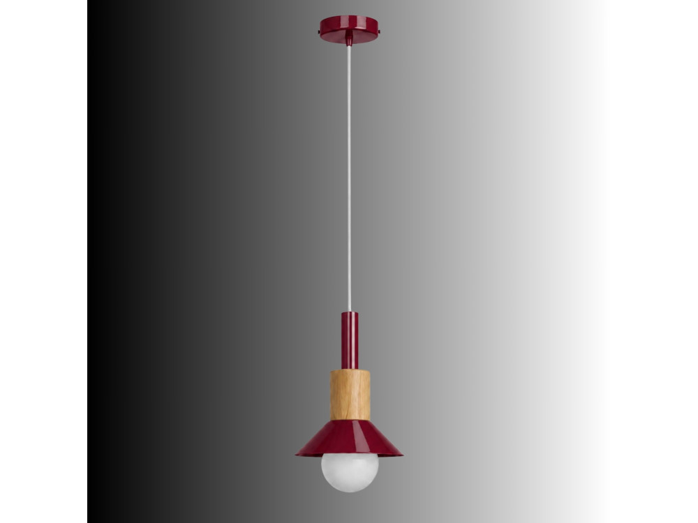 Lampada a sospensione in metallo "Elwood" - 14 x 26 cm - Rossa