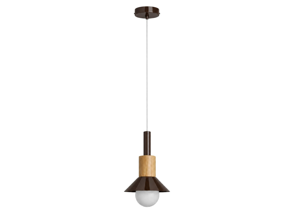 Lampada a sospensione in metallo "Elwood" - 14 x 26 cm - Marrone