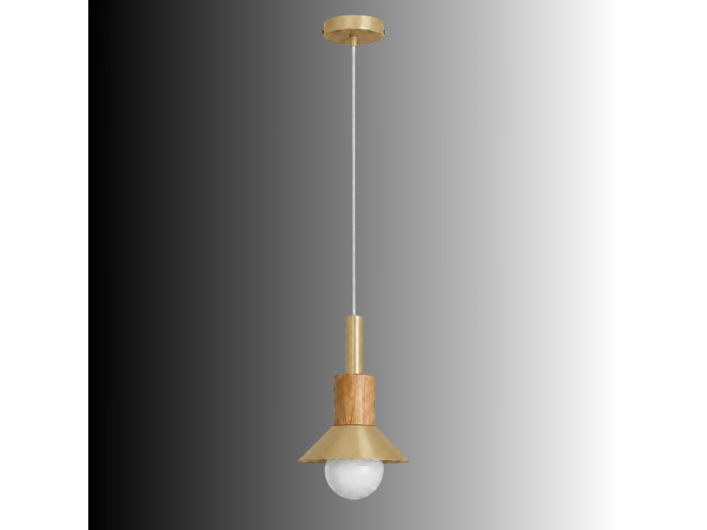Lampada a sospensione in metallo "Elwood" - 14 x 26 cm - Giallo