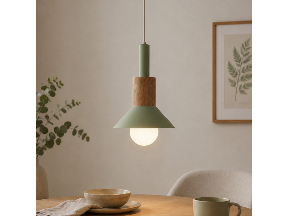 Lampada a sospensione in metallo "Elwood" - 14 x 26 cm - Verde